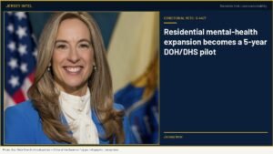 Gov. Mikie Sherrill official portrait — Office of the Governor / nj.gov. Jersey Intel infographic.
