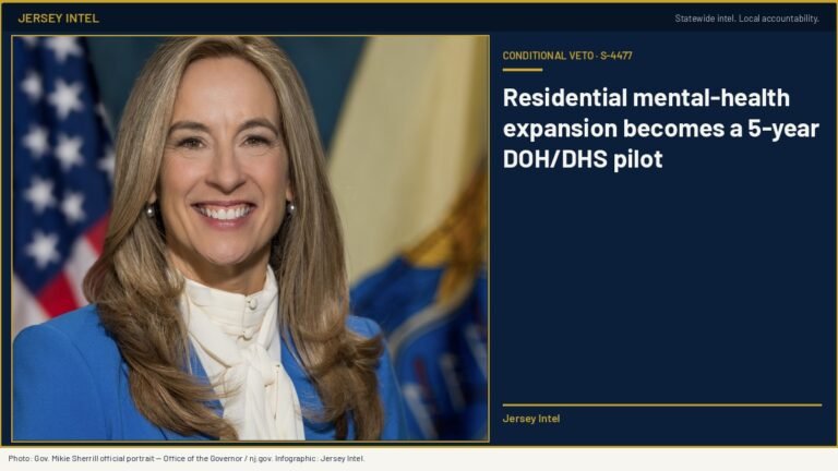 Sherrill’s conditional veto turns residential mental-health expansion into a five-year DOH/DHS pilot