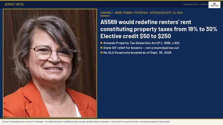 A5569 would redefine renters’ ‘rent constituting property taxes’ from 18% to 30% — and quintuple the elective credit