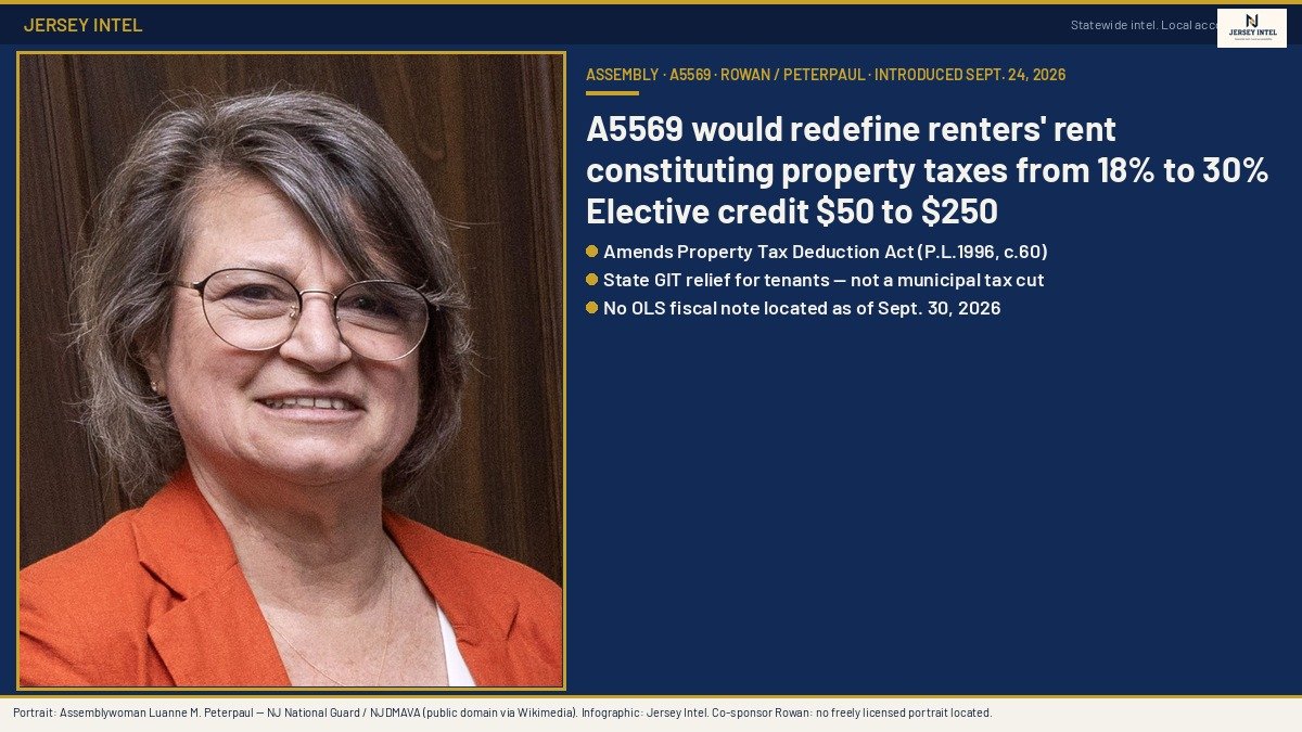 Assemblywoman Luanne M. Peterpaul portrait with A5569 18% to 30% chalk — Jersey Intel