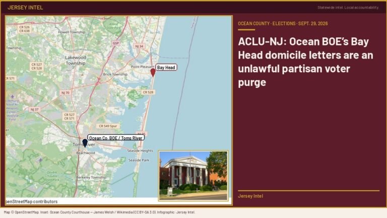 ACLU-NJ: Ocean County BOE’s Bay Head domicile letters are an unlawful partisan voter purge