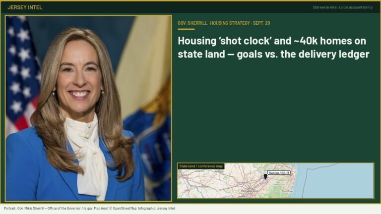 Sherrill’s housing ‘shot clock’ and 40k homes on state land — production goals without a delivery ledger