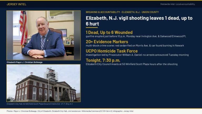 Elizabeth, N.J. vigil shooting leaves 1 dead, 4 hurt, UCPO says