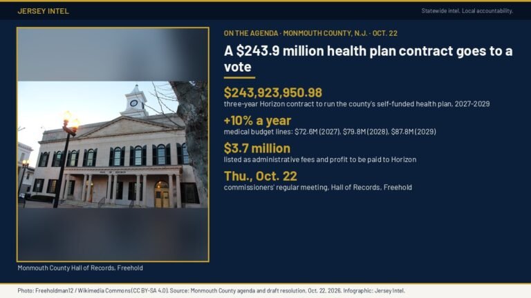 Monmouth County, N.J. to vote on $243.9M Horizon health plan contract
