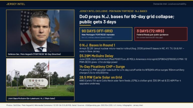 DoD preps N.J. bases for 90-day grid collapse; public gets 3 days