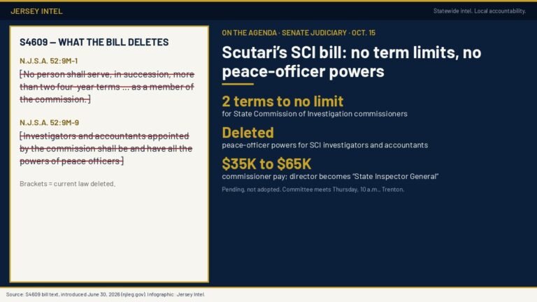 N.J. SCI bill would end term limits, strip peace-officer powers