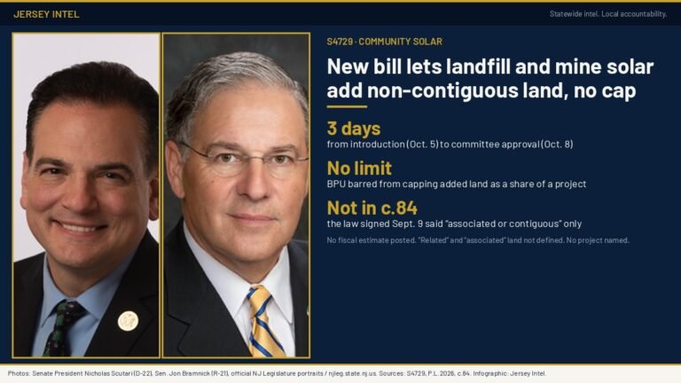Senate President’s new solar bill would let landfill and mine projects add ‘non-contiguous’ land, with no cap